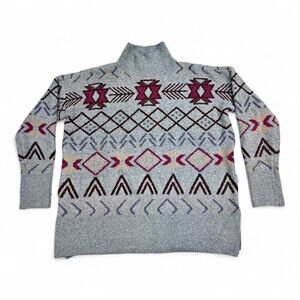 Lou & Grey Aztec Turtleneck Sweater - Size L